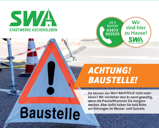 Warndreieck mit dem Schriftzug Baustelle